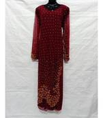 Red Color Hand Embroidery Kaftan