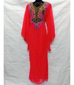 Red Color Hand Embroidery Kaftan