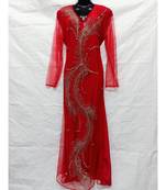 Red Color Hand Embroidery Kaftan