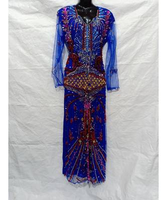 Blue  Color Hand Embroidery Kaftan 1