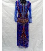 Blue  Color Hand Embroidery Kaftan