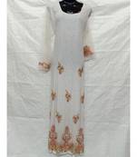 White Color Hand Embroidery Kaftan