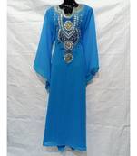 Sky Blue Color Hand Embroidery Kaftan