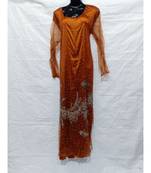 Mustard Color Hand Embroidery Kaftan