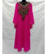 Pink  Color Hand Embroidery Kaftan