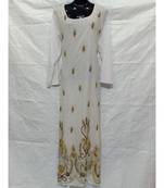 White Color Hand Embroidery Kaftan