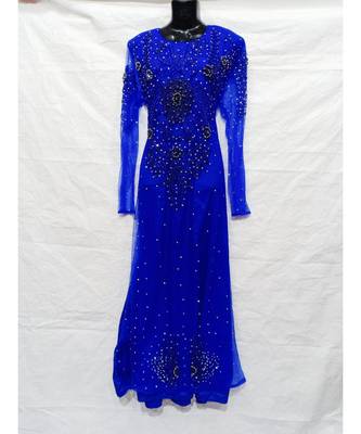 Blue  Color Hand Embroidery Kaftan 1