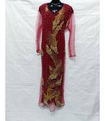 Red Color Hand Embroidery Kaftan