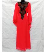 Orange Color Hand Embroidery Kaftan