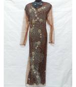 Brown Color Hand Embroidery Kaftan