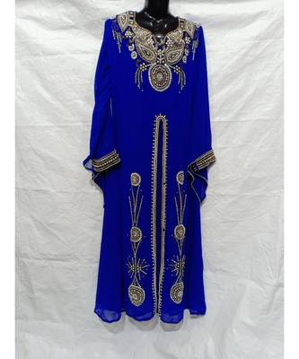 Blue  Color Hand Embroidery Kaftan 1