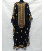 Black Color Hand Embroidery Kaftan