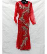 Red Color Hand Embroidery Kaftan