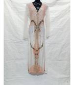 White Color Hand Embroidery Kaftan