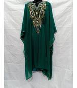 Green  Color Hand Embroidery Kaftan