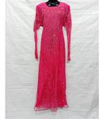Pink  Color Hand Embroidery Kaftan