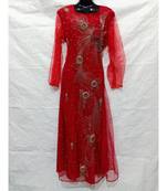 Red Color Hand Embroidery Kaftan