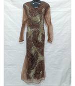 Brown Color Hand Embroidery Kaftan