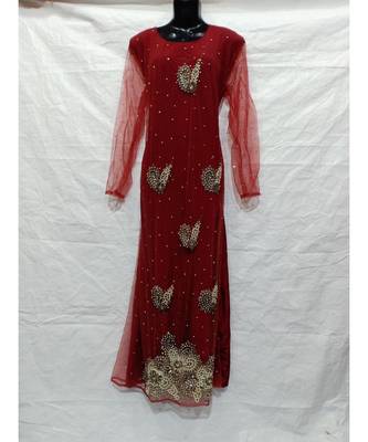 Red Color Hand Embroidery Kaftan 1