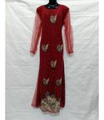 Red Color Hand Embroidery Kaftan