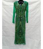 Green  Color Hand Embroidery Kaftan