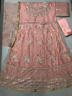 Orange embroidered santoon salwar 2