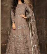 Coffee embroidered santoon salwar