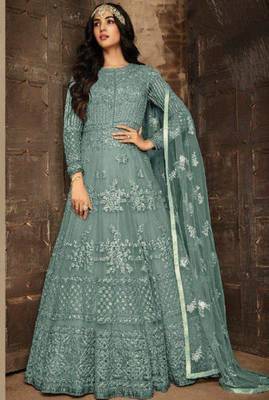 Blue embroidered santoon salwar 1
