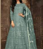 Blue embroidered santoon salwar