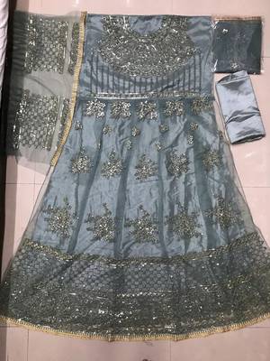 Blue embroidered santoon salwar 2