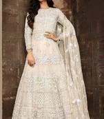 Off-white embroidered santoon salwar