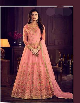 Orange embroidered santoon salwar 1