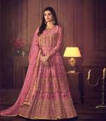 Pink embroidered santoon salwar