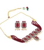 Royal Ruby Pink Cubic Zirconia Necklace Sets