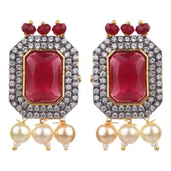Royal Ruby Pink Cubic Zirconia Necklace Sets 2