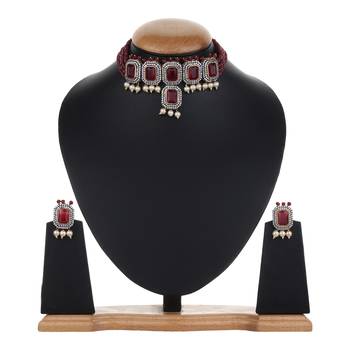 Royal Ruby Pink Cubic Zirconia Necklace Sets 3