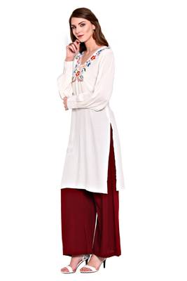 White printed rayon salwar 2