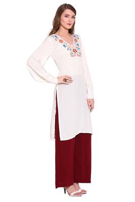 White printed rayon salwar 3