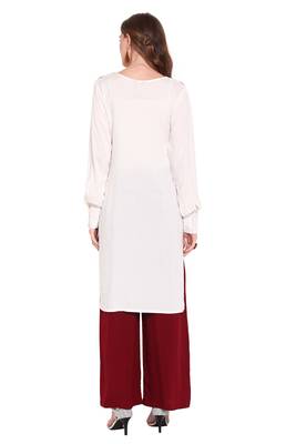White printed rayon salwar 4