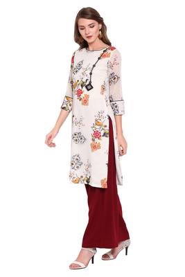 White printed faux georgette salwar 2
