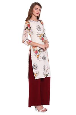 White printed faux georgette salwar 3