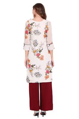 White printed faux georgette salwar 4