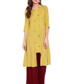 Yellow printed viscose salwar