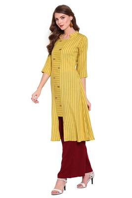 Yellow printed viscose salwar 2