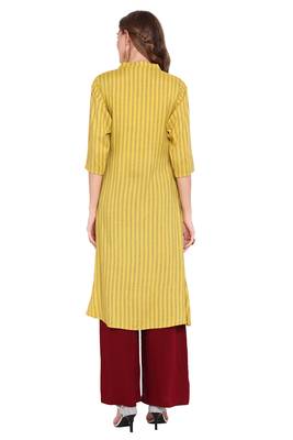 Yellow printed viscose salwar 4