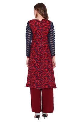 Blue printed faux polyester salwar 4