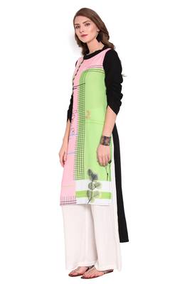 Baby-pink printed faux polyester salwar 2