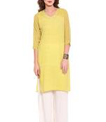Yellow printed faux lurex salwar