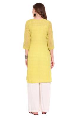 Yellow printed faux lurex salwar 4