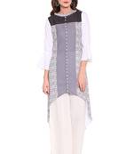 Grey printed faux polyester salwar
